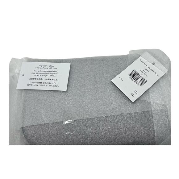 🎁 Kate Spade Glitter Lilly Pochette Silver Candied Flower Glitter NWT $249 - Picture 7 of 8